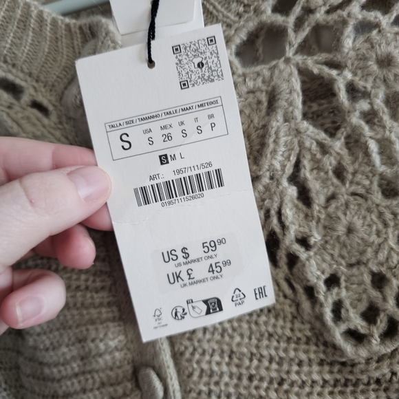 Zara Crochet Sweater Cardigan - Picture 5 of 6